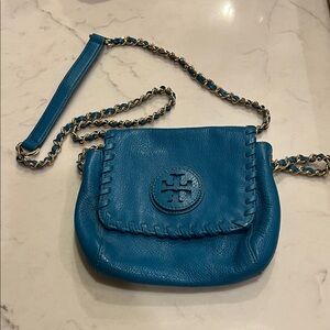 Tory Burch Teal Leather Crossbody Bag